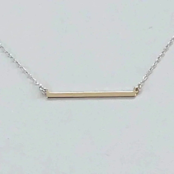 Horizontal Bar 925 Sterling Silver Necklace NWT